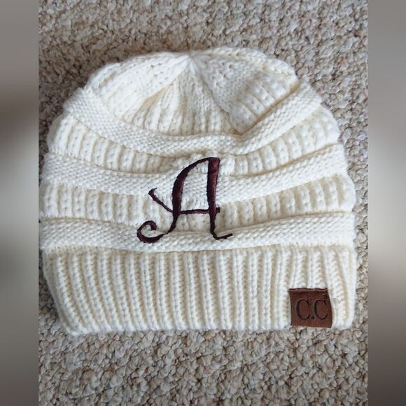 C.C exclusive Knit Cream color Beanie - A - Picture 1 of 11